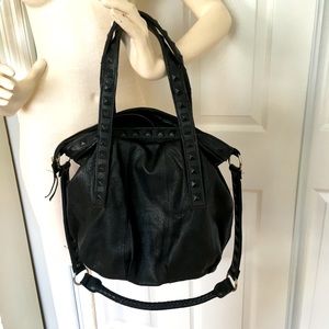 Gorgeous studded black leather bag